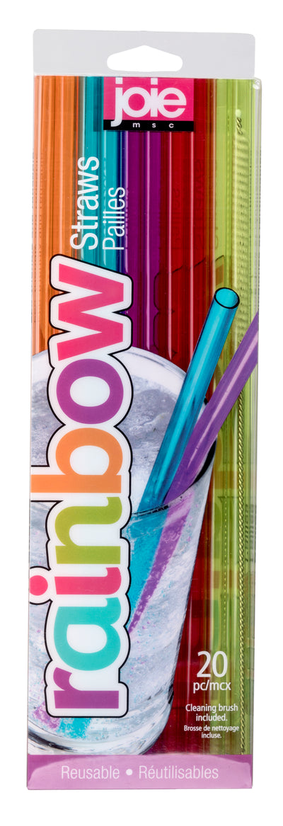 RAINBOW REUSABLE PET-G STRAWS(20 PC)