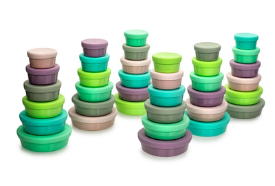 STACKING & NESTING CONTAINERS WITH SILICONE LIDS