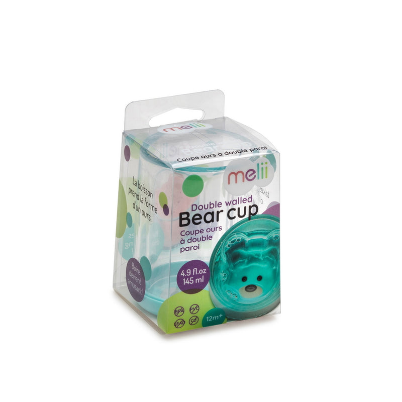 DOUBLE-WALLED PLASTIC BEAR CUP - BLUE