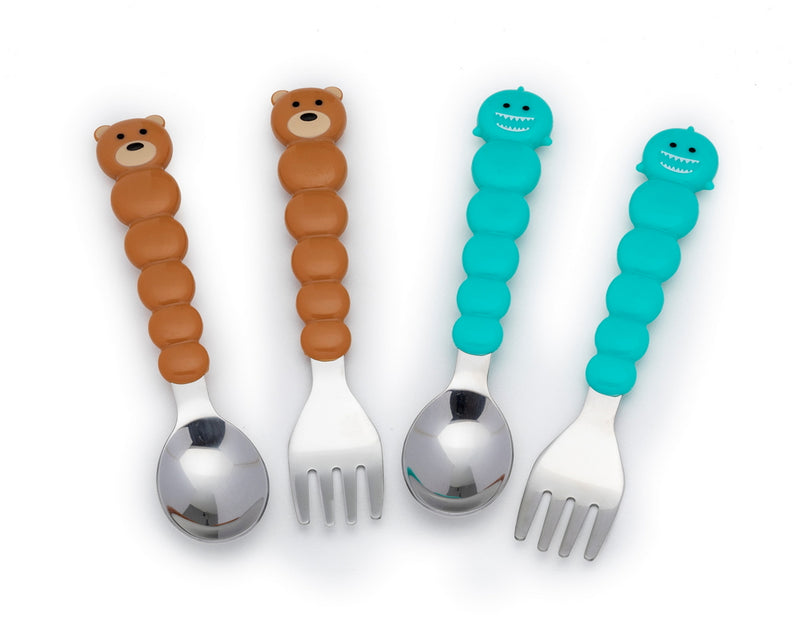 BEAR & SHARK SPOON AND FORK (4PC SET)