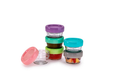 GLASS BABY FOOD CONTAINERS 2oz (6PC SET)