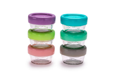 GLASS BABY FOOD CONTAINERS 2oz (6PC SET)