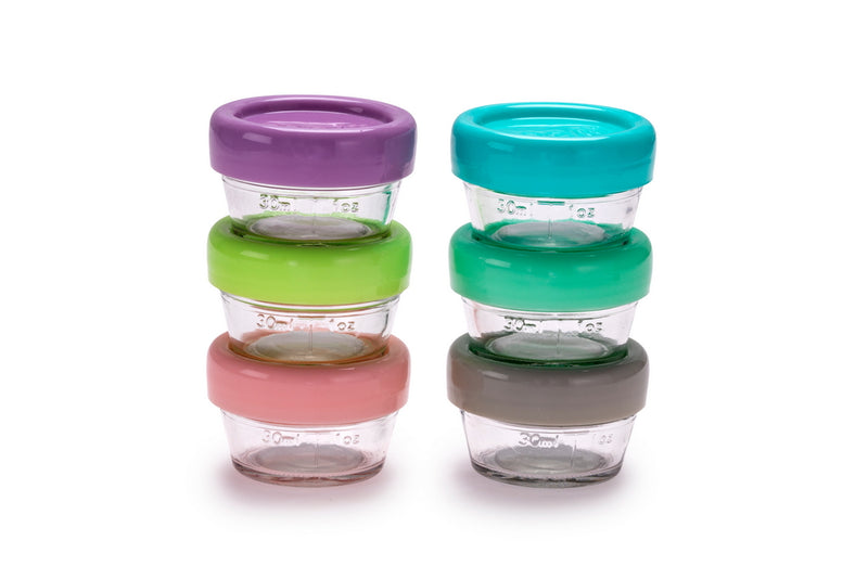 GLASS BABY FOOD CONTAINERS 2oz (6PC SET)