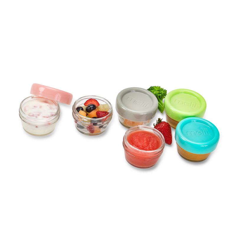 GLASS BABY FOOD CONTAINERS 2oz (6PC SET)