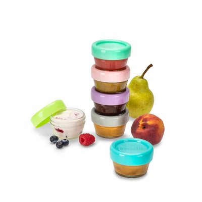 GLASS BABY FOOD CONTAINERS 2oz (6PC SET)