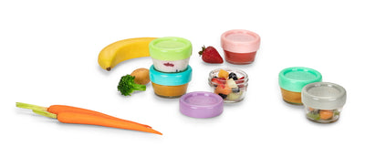 GLASS BABY FOOD CONTAINERS 2oz (6PC SET)