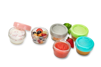 GLASS BABY FOOD CONTAINERS 2oz (6PC SET)