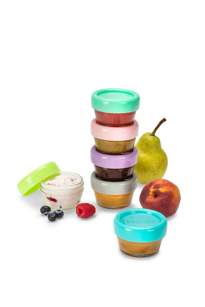 GLASS BABY FOOD CONTAINERS 2oz (6PC SET)