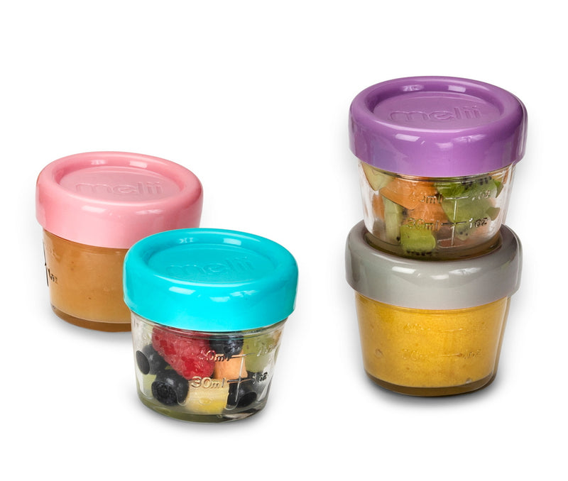 GLASS BABY FOOD CONTAINERS 4oz (6PC SET)