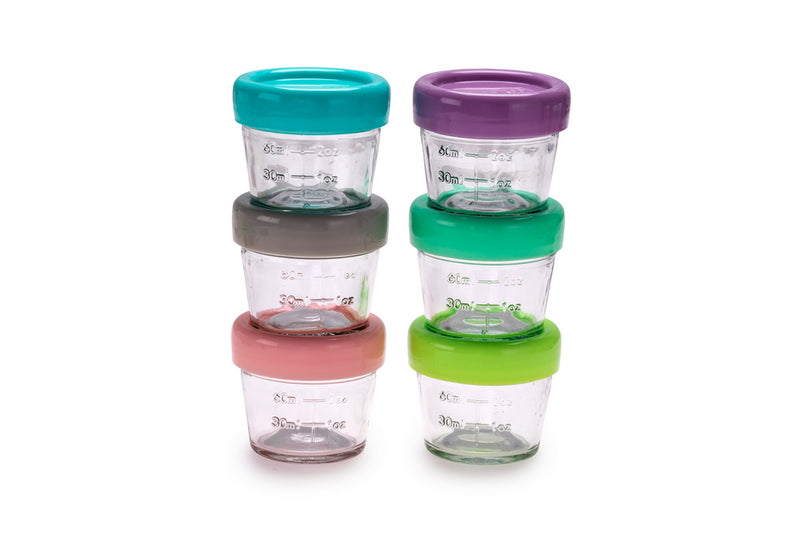 GLASS BABY FOOD CONTAINERS 4oz (6PC SET)