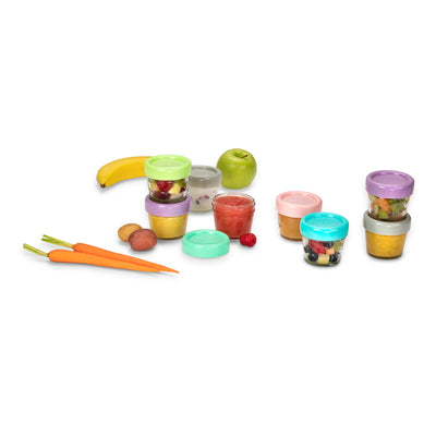 GLASS BABY FOOD CONTAINERS 4oz (6PC SET)