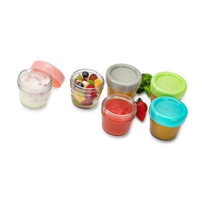 GLASS BABY FOOD CONTAINERS 4oz (6PC SET)