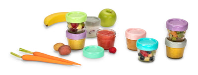 GLASS BABY FOOD CONTAINERS 4oz (6PC SET)