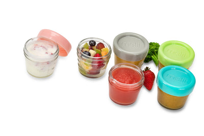 GLASS BABY FOOD CONTAINERS 4oz (6PC SET)