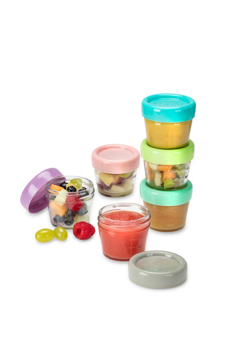 GLASS BABY FOOD CONTAINERS 4oz (6PC SET)