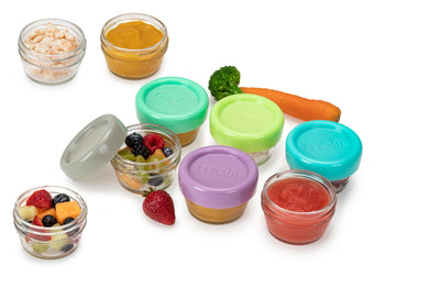 GLASS BABY FOOD CONTAINERS 2oz (12PC SET)