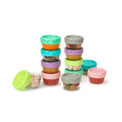 GLASS BABY FOOD CONTAINERS 2oz (12PC SET)