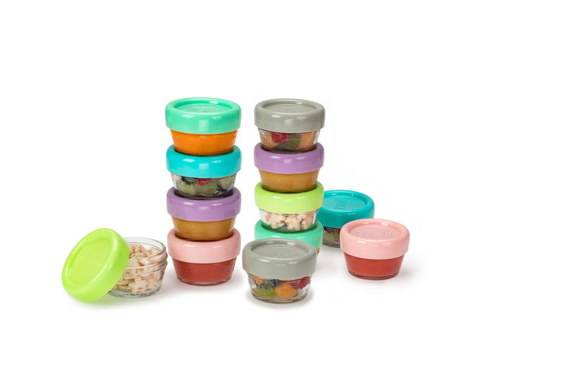 GLASS BABY FOOD CONTAINERS 2oz (12PC SET)