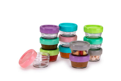 GLASS BABY FOOD CONTAINERS 2oz (12PC SET)