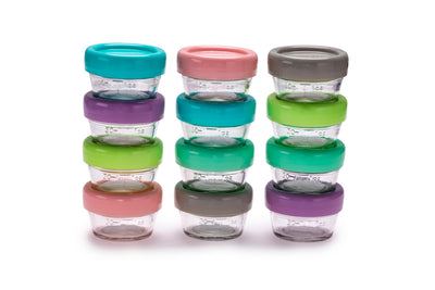 GLASS BABY FOOD CONTAINERS 2oz (12PC SET)