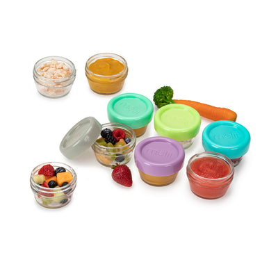 GLASS BABY FOOD CONTAINERS 2oz (12PC SET)