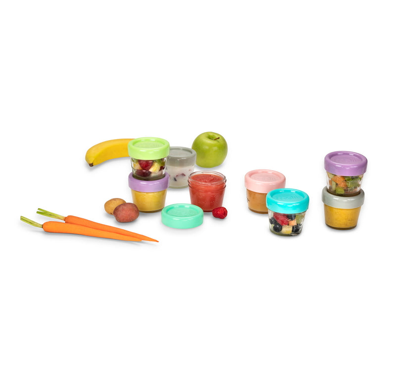 GLASS BABY FOOD CONTAINERS 4OZ (SET OF 12)