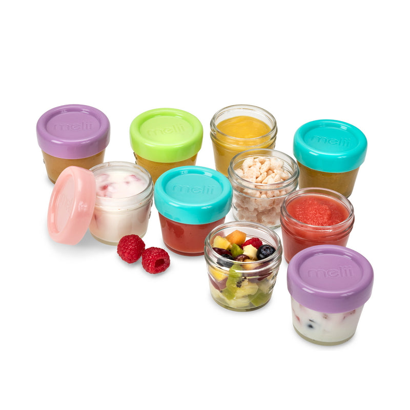 GLASS BABY FOOD CONTAINERS 4OZ (SET OF 12)