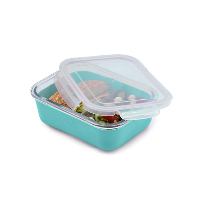 GLASS BENTO W/ SILICONE SLEEVE (740ML) - BLUE