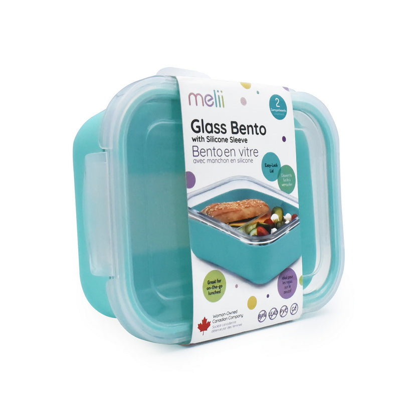 GLASS BENTO W/ SILICONE SLEEVE (740ML) - BLUE