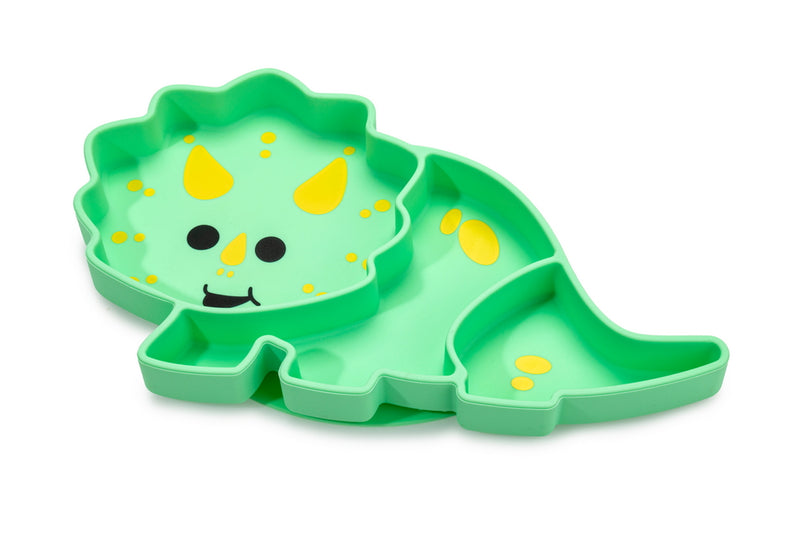 DIVIDED SILICONE SUCTION PLATE - DINOSAUR