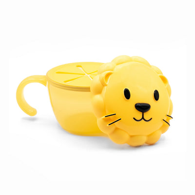 SNACK CONTAINER WITH FINGER TRAP - LION