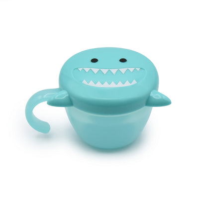 SNACK CONTAINER WITH FINGER TRAP - SHARK