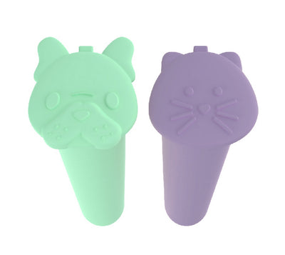 SILICONE PUSH POPS - 2PK - BULLDOG , CAT