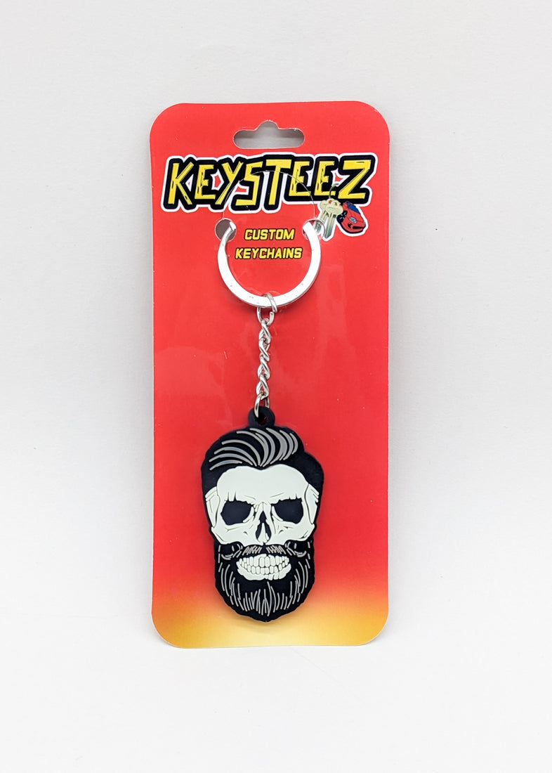 KEYSTEEZ KEYCHAIN - BEARDED SKULL