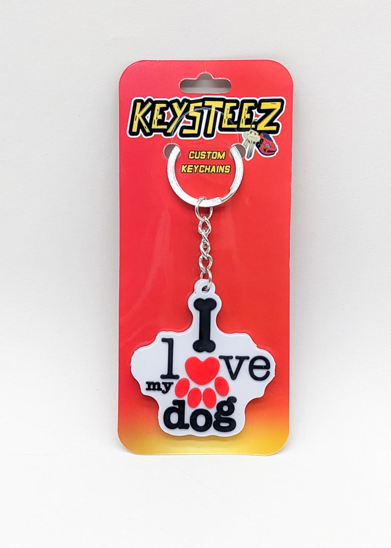 KEYSTEEZ KEYCHAIN - I LOVE MY DOG