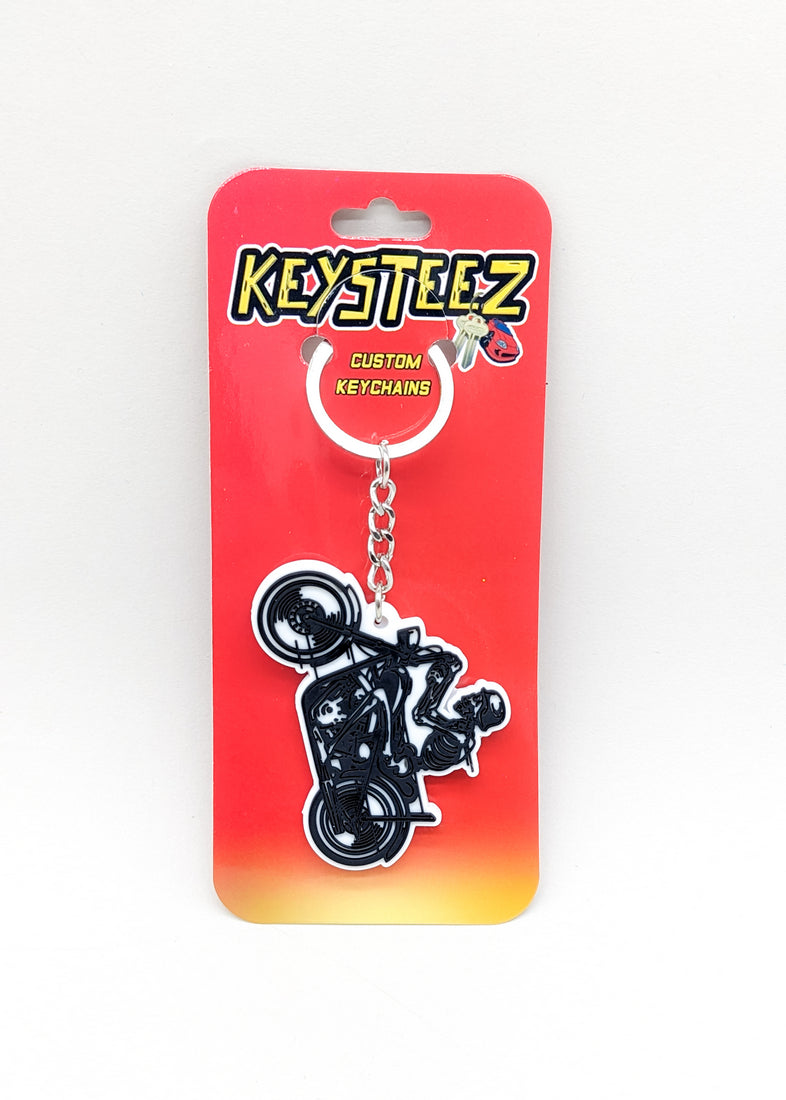 KEYSTEEZ KEYCHAIN - SKELETON MOTORCYCLE