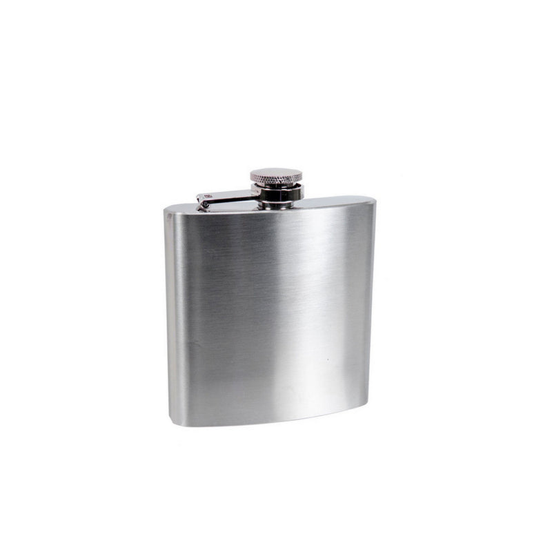 PLAIN STAINLESS STEEL HIP FLASK (6OZ )