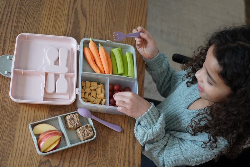 2 TIER BENTO W/ UTENSILS - PINK