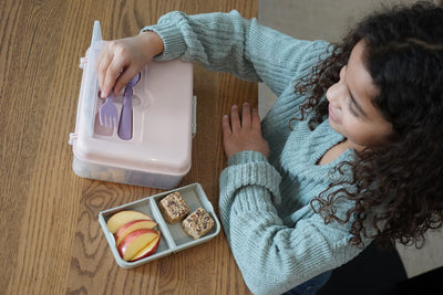 2 TIER BENTO W/ UTENSILS - PINK