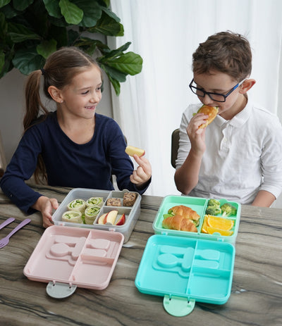 2 TIER BENTO W/ UTENSILS - PINK