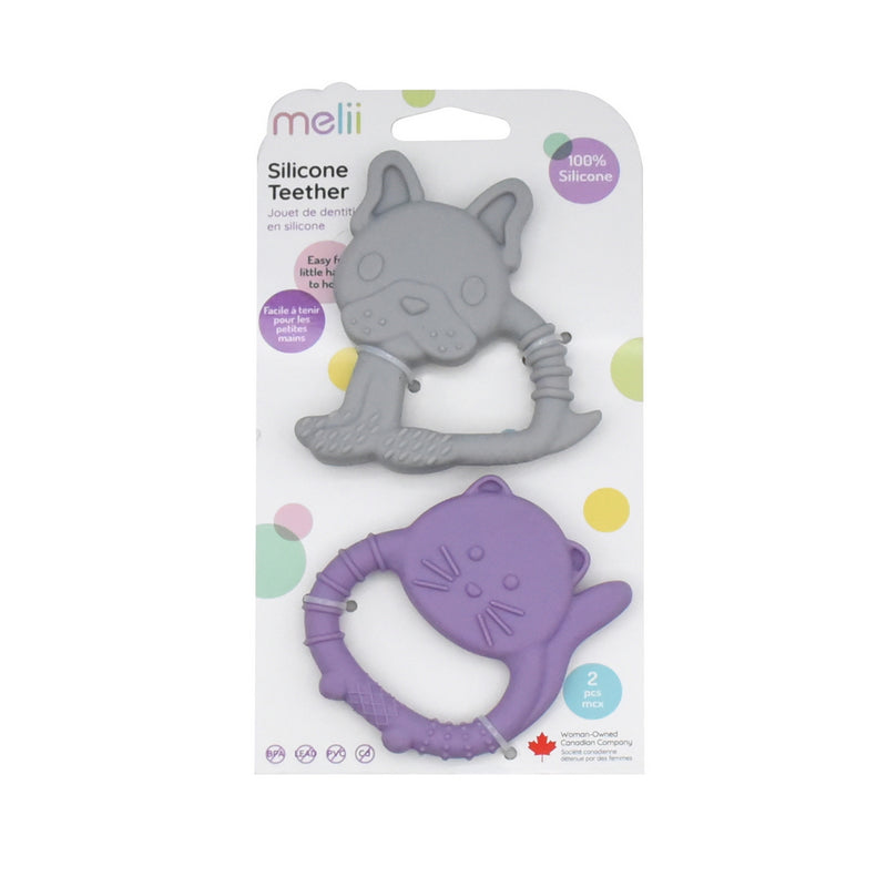 SILICONE TEETHER - BULLDOG , CAT