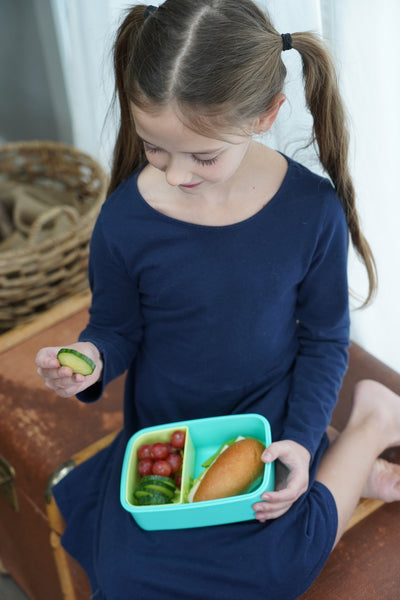 BENTO BOX W/ REMOVABLE DIVIDER - BLUE