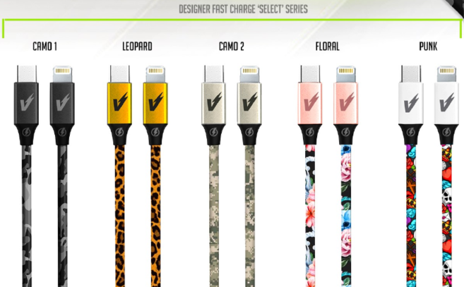 Volt Designer Fast Charge SELECT 10FT Cable - iPhone Assorted Patterns