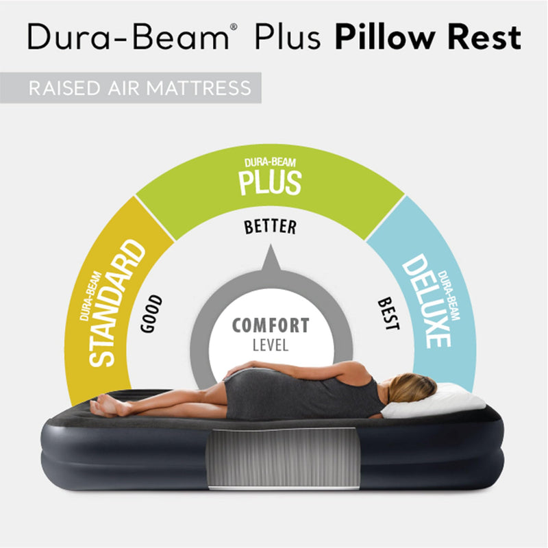 TWIN PILLOW REST RAISED AIRBED WITH FIBER-TECH RP