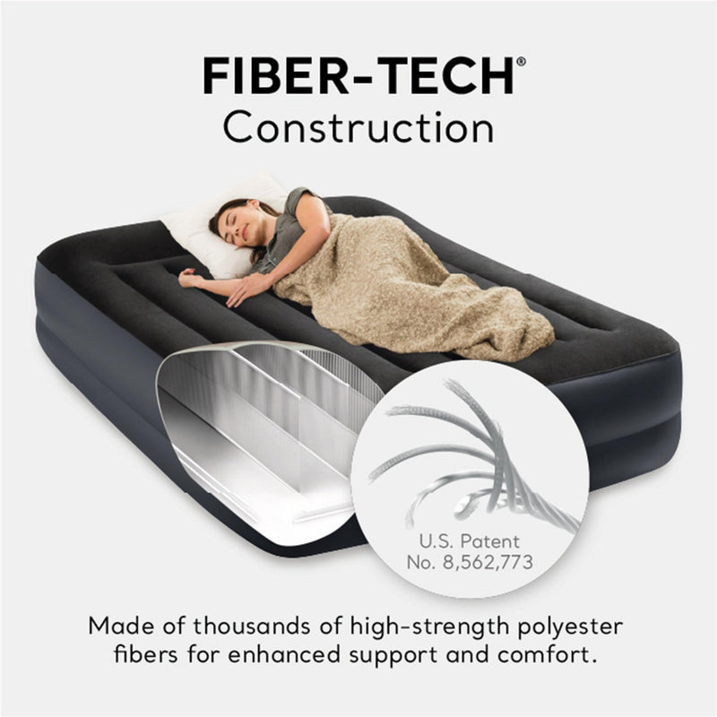 TWIN PILLOW REST RAISED AIRBED WITH FIBER-TECH RP