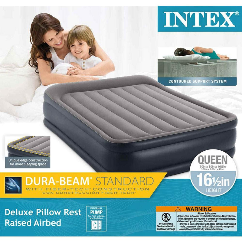 QUEEN PILLOW REST RAISED AIRBED W/ FIBER-TECH RP