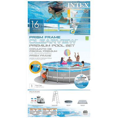 16FT X 48IN PRISM FRAME CLEARVIEW PREMIUM POOL SET