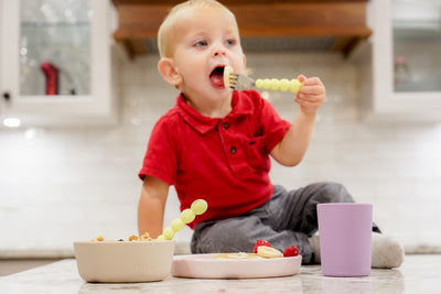 SILICONE FEEDING SET - PURPLE, GREY & PINK (3PC SET)