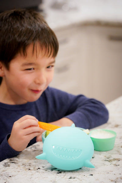 SILICONE BOWL WITH LID - SHARK