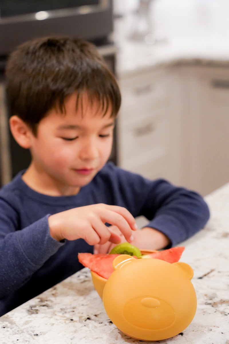 SILICONE BOWL WITH LID - BEAR